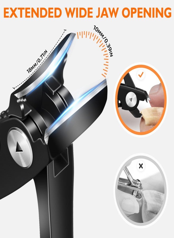 DRMODE Slanted Nail Clippers for Men Thick Ingrown Nails, Large Toenail Clippers for Seniors with Wide Jaw Opening, Heavy Duty Long Handled Nail Cutter - Image 5